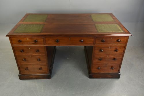 fig 1. Victorian mahogany pedestal desk