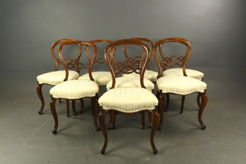 Set of Eight Victorian Mahogany Dining Chairs