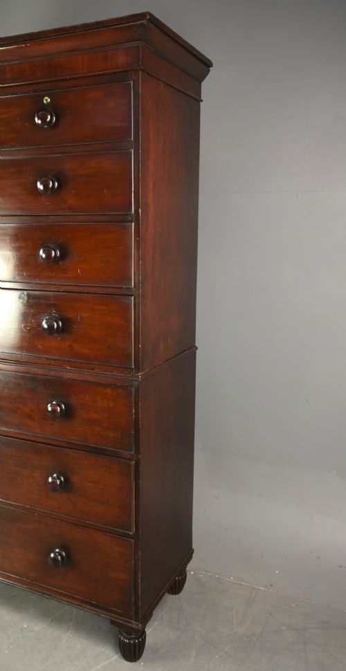 fig 1. Large 19th century mahogany chest on chest