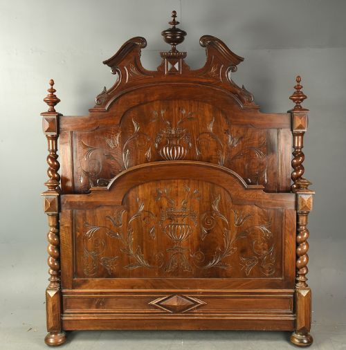 19th Century French Walnut King Size Bed