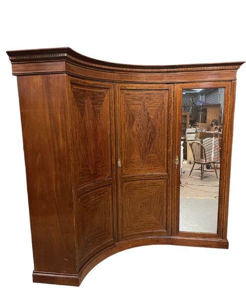 fig 1. Antique mahogany compactum corner wardrobe