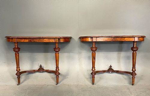 Pair of  Walnut Console Tables