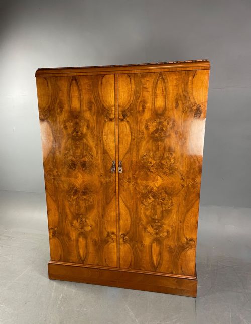 Art Deco Deep Door Walnut Compactum Wardrobe