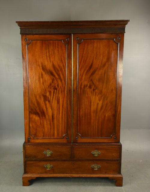 Georgian Mahogany Two Door Wardrobe