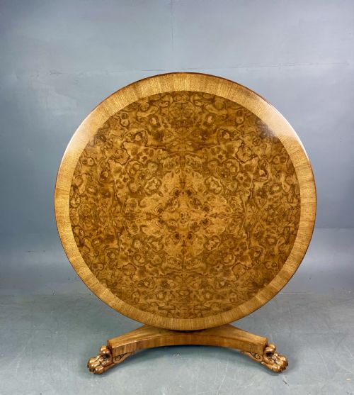 Antique Victorian Burr Walnut Dining  Table