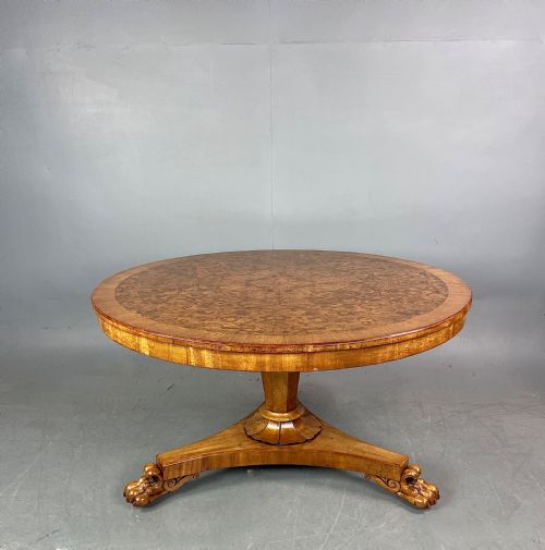 fig 1. Antique Victorian burr walnut dining table