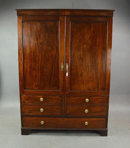Georgian Mahogany Double Wardrobe