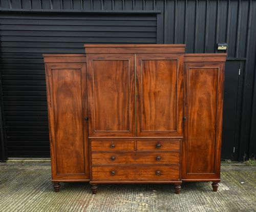 19th Century Breakfront Compactum Wardrobe