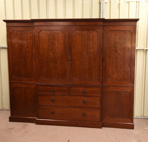 Large Georgian Mahogany Breakfront  Compactum Wardrobe