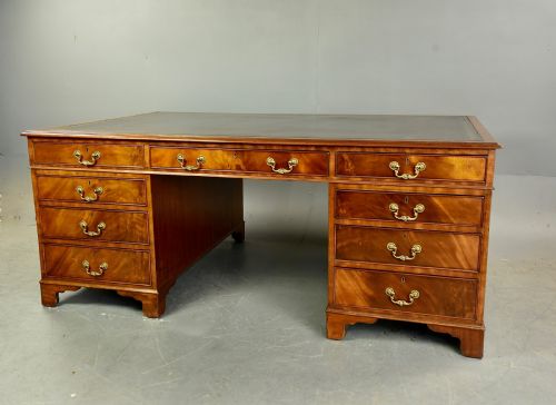 Large Mahogany Partners Desk