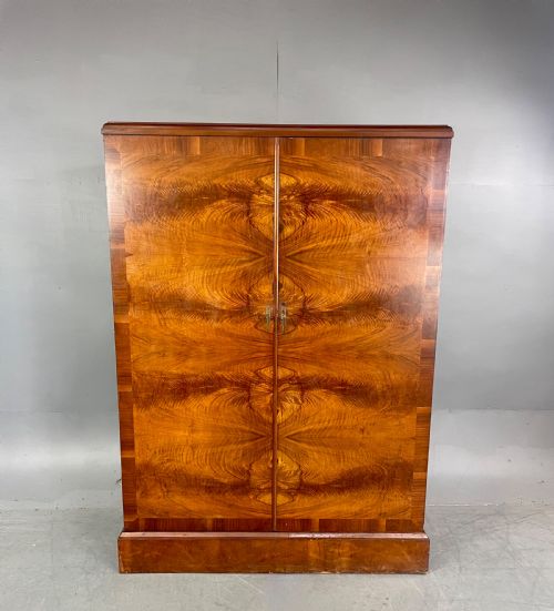 Art Deco Walnut Deep Door Compactom Gentlemans Wardrobe
