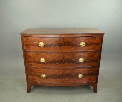 fig 1. Victorian mahogany bow front chest of drawers