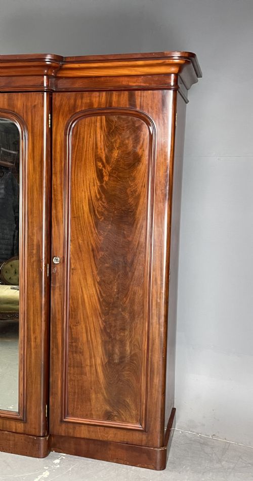 fig 1. Victorian mahogany breakfront triple wardrobe
