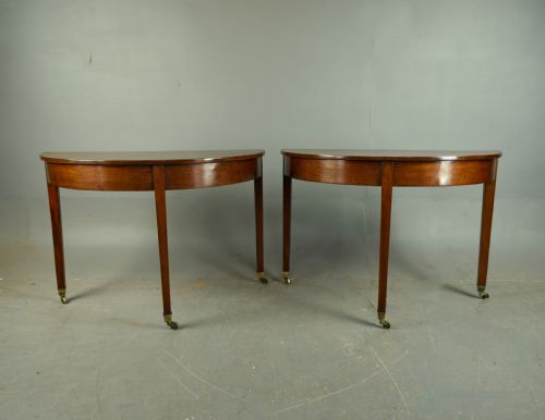 fig 1. Pair of Georgian mahogany Demi lune console tables