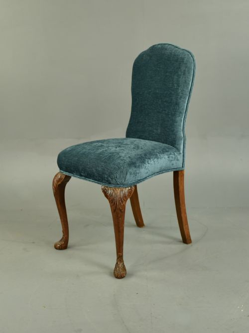 fig 1. Set of eight walnut Queen Anne style dining chairs by Epstein