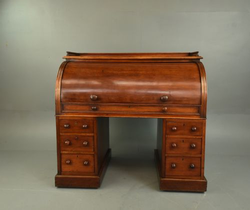 fig 1. Victorian mahogany cylinder top desk