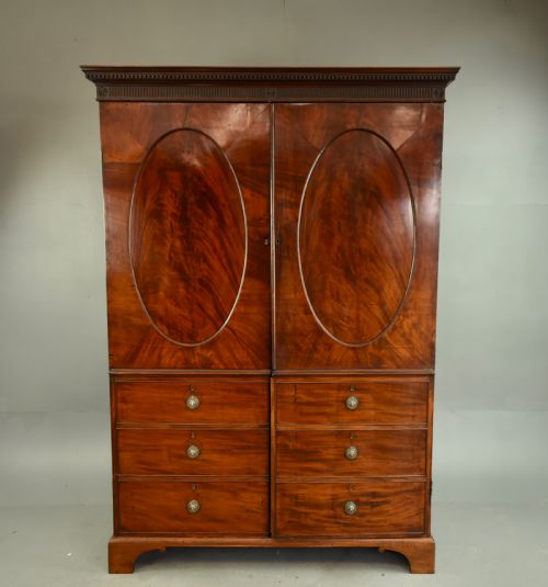 Georgian Mahogany Double Wardrobe