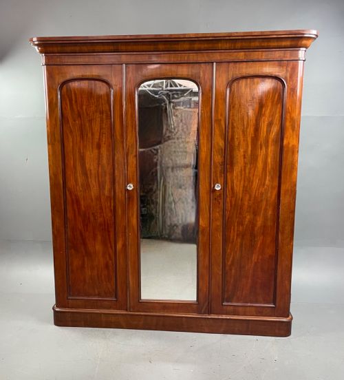Victorian Mahogany Triple Wardrobe