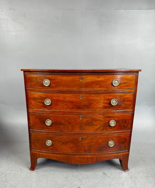 Regency Mahogany Bow Front Chest of Drawers
