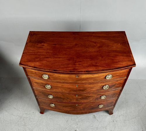 fig 1. Regency mahogany bow front chest of drawers