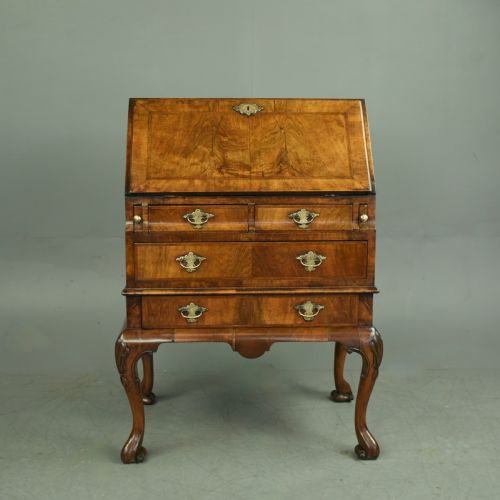 fig 1. Queen Anne style walnut bureau writing desk