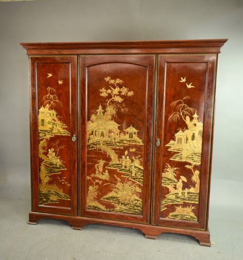 Victorian Triple Wardrobe Chinoiserie  Holland and Sons