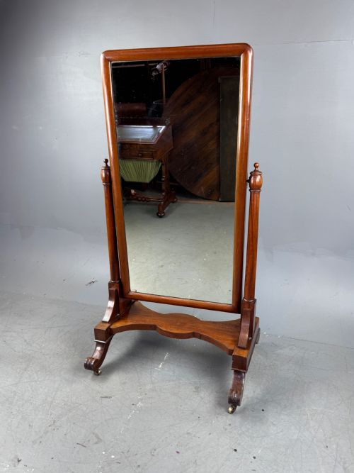 Victorian Mahogany Cheval Mirror