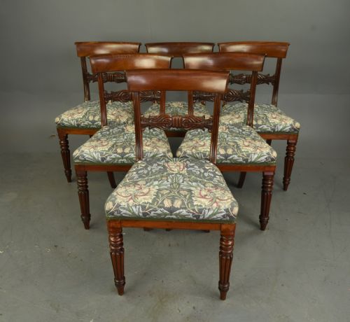Set of Six Regency Mahogany Dining Chairs