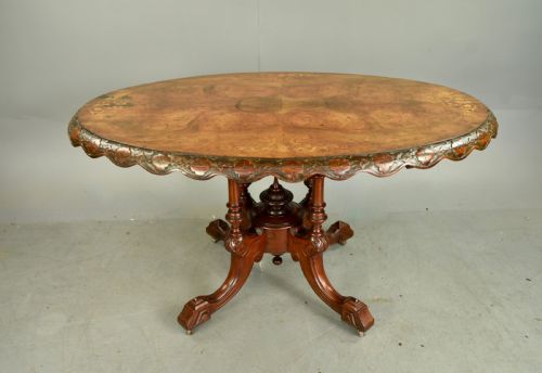 Victorian Walnut Oval Centre Table