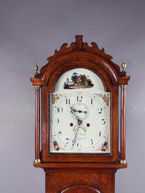 fig 1. 19th century oak grandfather clock by Thomas Smith Ridgewell