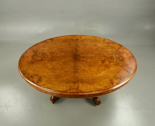 Victorian Walnut Oval Coffee Table