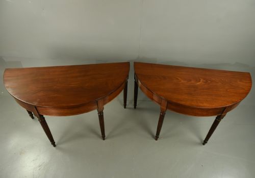 fig 1. Pair of Georgian mahogany Demi lune console tables