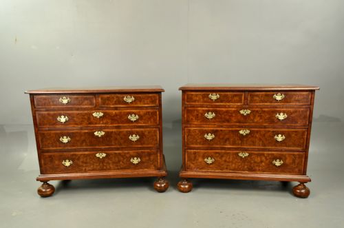 Pair of Georgian Walnut Chests of Drawers