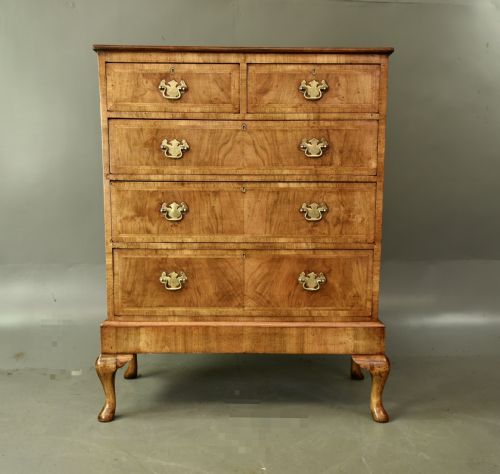 fig 1. 19th century Queen Anne walnut chest of drawers