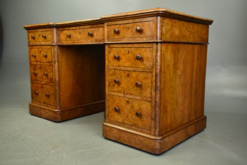 fig 1. Victorian walnut pedestal desk Edwards & Roberts
