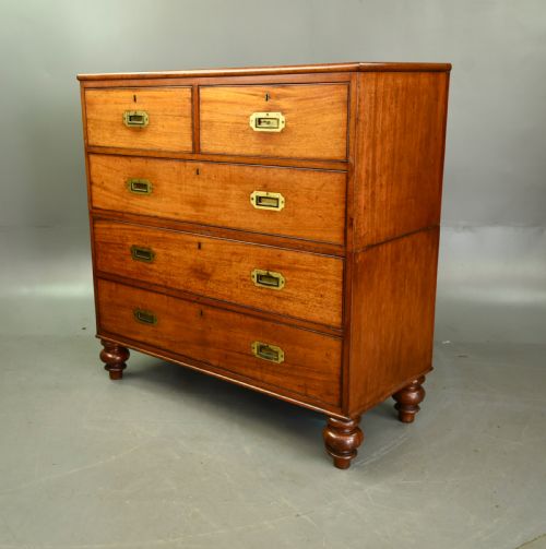 VICTORIAN MAHOGANY CAMPAIGN CHEST OF DRAWERS - ADDITIONAL PHOTO 1
