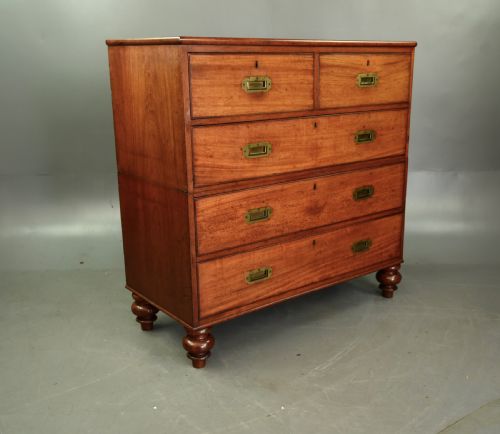 VICTORIAN MAHOGANY CAMPAIGN CHEST OF DRAWERS - ADDITIONAL PHOTO 2