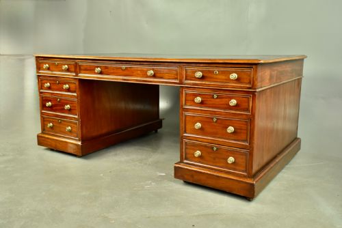 Large Regency Mahogany Partners Desk