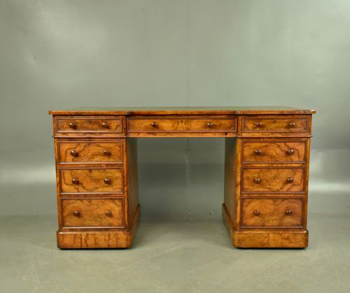 Victorian Walnut Pedestal Desk Heal & Son London