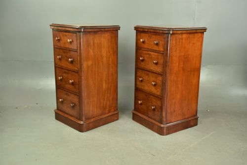 fig 1. pair of Victorian mahogany bedside chests of drawers