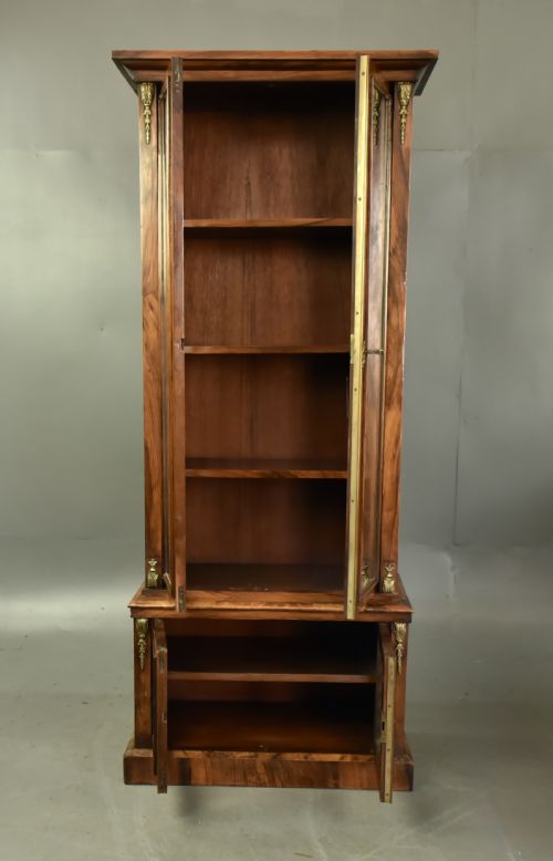 fig 1. Victorian walnut bookcase cabinet