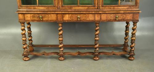 fig 1. Antique William and Mary style inlaid walnut cabinet