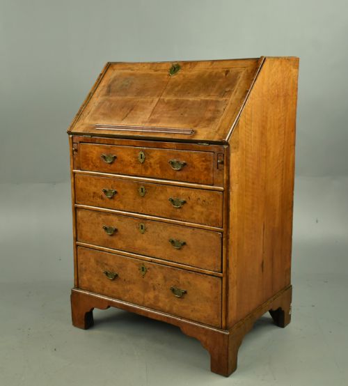 fig 1. Rare small 18th century walnut bureau