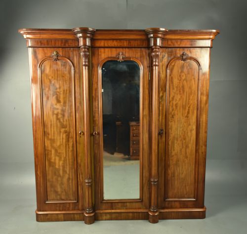 Victorian Mahogany Triple Wardrobe