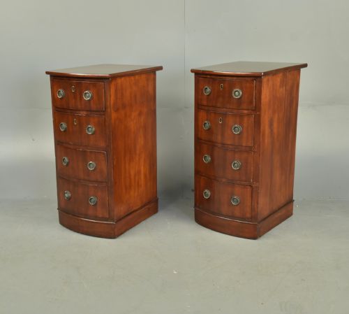 fig 1. pair of victorian Bowfront bedside chests