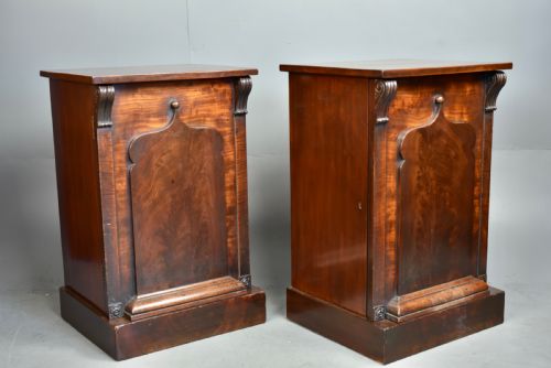 fig 1. Antique pair of mahogany bedside cabinets