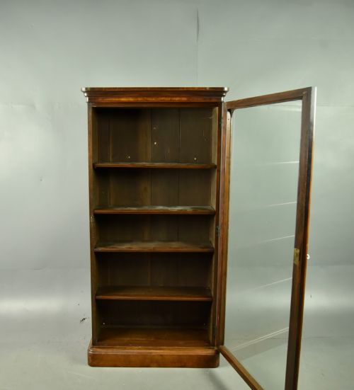 fig 1. Victorian walnut glazed bookcase