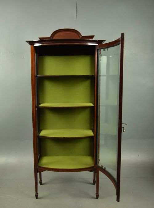 fig 1. Edwardian inlaid mahogany Bowfront display cabinet