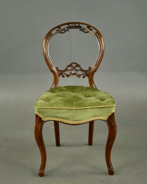 fig 1. set of six Victorian walnut balloon back chairs