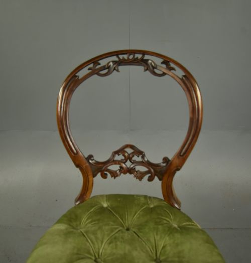 fig 2. set of six Victorian walnut balloon back chairs